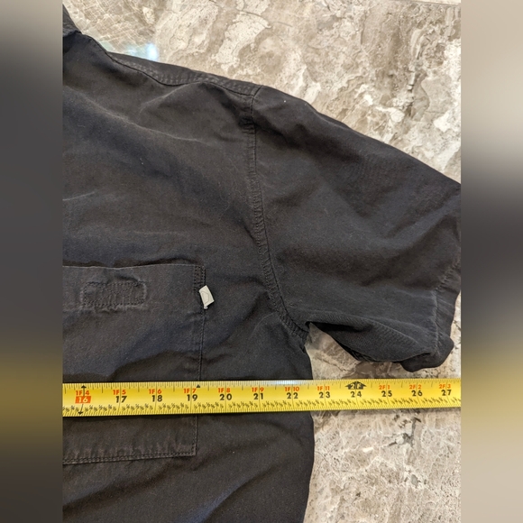 Standard cloth men's button down snap closure front pockets cotton black size L - Picture 11 of 11